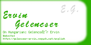 ervin gelencser business card